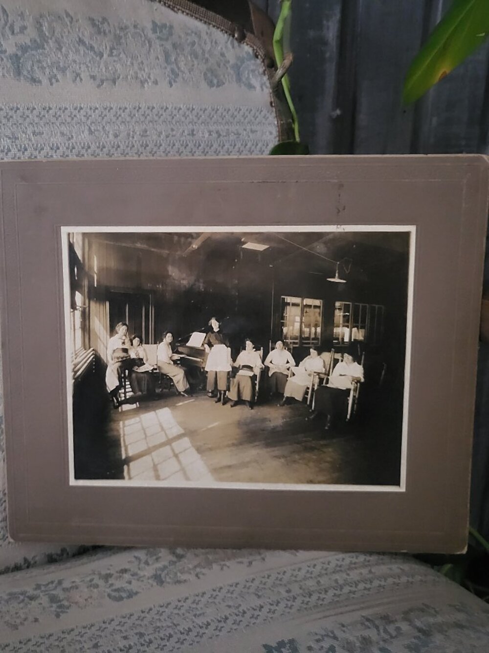 Antique 1900s Sepia Photo Providence RI Asylum Hospital Women